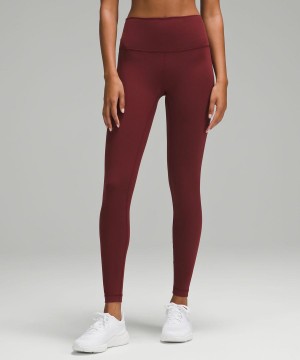 Lululemon Wunder Train High-Rise 28" Tights Dam Röda Vinröda Sverige | VKCDBM126