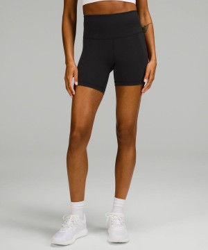 Lululemon Wunder Train High-Rise 6" Shorts Dam Svarta Sverige | QOTUMP874