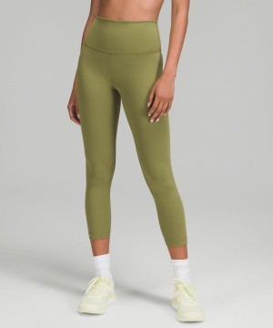 Lululemon Wunder Train High-Rise Crop 23" Tights Dam Bruna Gröna Sverige | YILPUD548