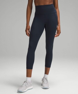 Lululemon Wunder Train High-Rise Crop with Pockets 23" Tights Dam Marinblå Sverige | BVAUFS180