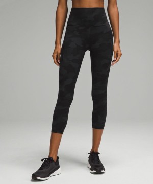 Lululemon Wunder Train High-Rise Crop with Pockets 23" Tights Dam Camo Svarta Olika Färger Sverige | ZDIRNQ457