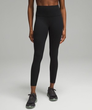 Lululemon Wunder Train High-Rise Räfflad 25" Tights Dam Svarta Sverige | WSQDPE845