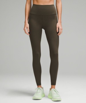 Lululemon Wunder Train High-Rise Räfflad 28" Tights Dam Mörkolivgröna Sverige | LHOENP923