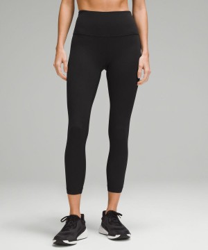 Lululemon Wunder Train High-Rise Räfflad Crop 23" Tights Dam Svarta Sverige | QLXWZO098
