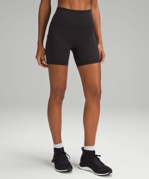 Lululemon Wunder Train High-Rise with Pockets 6" Shorts Dam Svarta Sverige | XUKSHY950