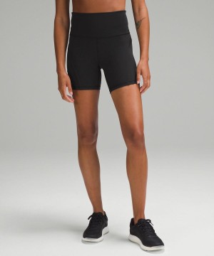 Lululemon Wunder Train Mesh Panel High-Rise 6" Shorts Dam Svarta Sverige | SCQLNO419