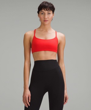 Lululemon Wunder Train Snörade Racer Bra Light Support, A/B Cup Sport BH Dam Röda Sverige | NLZDIK724