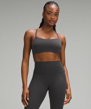 Lululemon Wunder Train Snörade Racer Bra Light Support, C/D Cup Sport BH Dam Mörkgrå Sverige | AQWJTP614