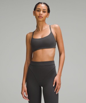 Lululemon Wunder Train Snörade Racer Bra Light Support, A/B Cup Twill Sport BH Dam Mörkgrå Sverige | JAFKCS946