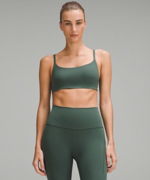 Lululemon Wunder Train Snörade Racer Bra Light Support, A/B Cup Sport BH Dam Mörkgröna Sverige | TEAGKX250