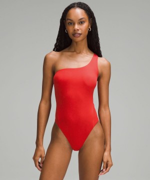 Lululemon Wundermost Ultra-Soft Nulu Asymmetrical Body Dam Röda Sverige | ABZCGJ756