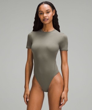 Lululemon Wundermost Ultra-Soft Nulu Korta-Sleeve Crew String Body Dam Gröna Sverige | UESILJ158