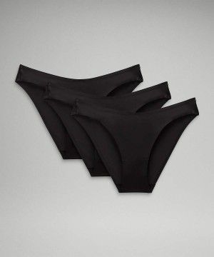 Lululemon Wundermost Ultra-Soft Nulu Mid-Rise Bikini 3 Pack Underkläder Dam Svarta Sverige | XSJLKB738