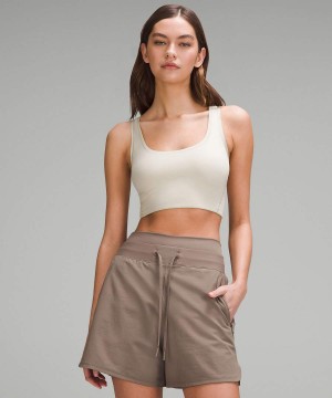Lululemon Wundermost Ultra-Soft Nulu Scoop-Neck Cropped Linne Dam Beige Sverige | YUTMKH478