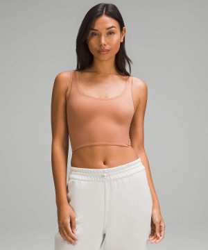 Lululemon Wundermost Ultra-Soft Nulu Scoop-Neck Cropped Linne Dam Bruna Sverige | BDUFHY874