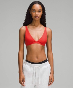 Lululemon Wundermost Ultra-Soft Nulu Triangle Bralette A–D Cups Sport BH Dam Röda Sverige | HJGKAZ869
