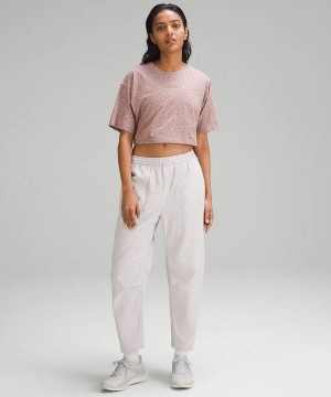 Lululemon lab Bomull-Blend Cropped Tryck T-shirt Dam Rosa Sverige | ANCFRE517