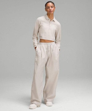 Lululemon lab Cupro Cropped Long-Sleeve Piketröja Dam Grå Sverige | SJREDX806