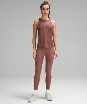 Lululemon lab Grid Mesh Tryck Tränings Linne Dam Beige Sverige | CJKZAV038