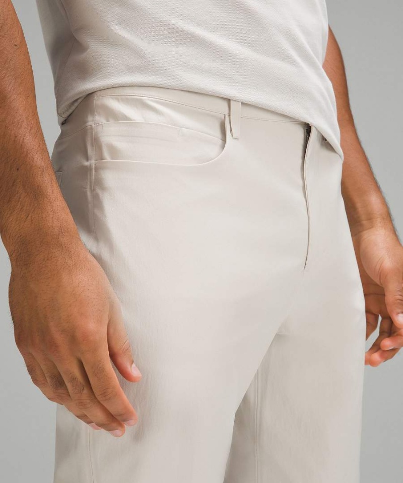 Lululemon ABC Bonded Twill 5 Pocket Byxor Herr Beige Vita Sverige | DHGMQS304