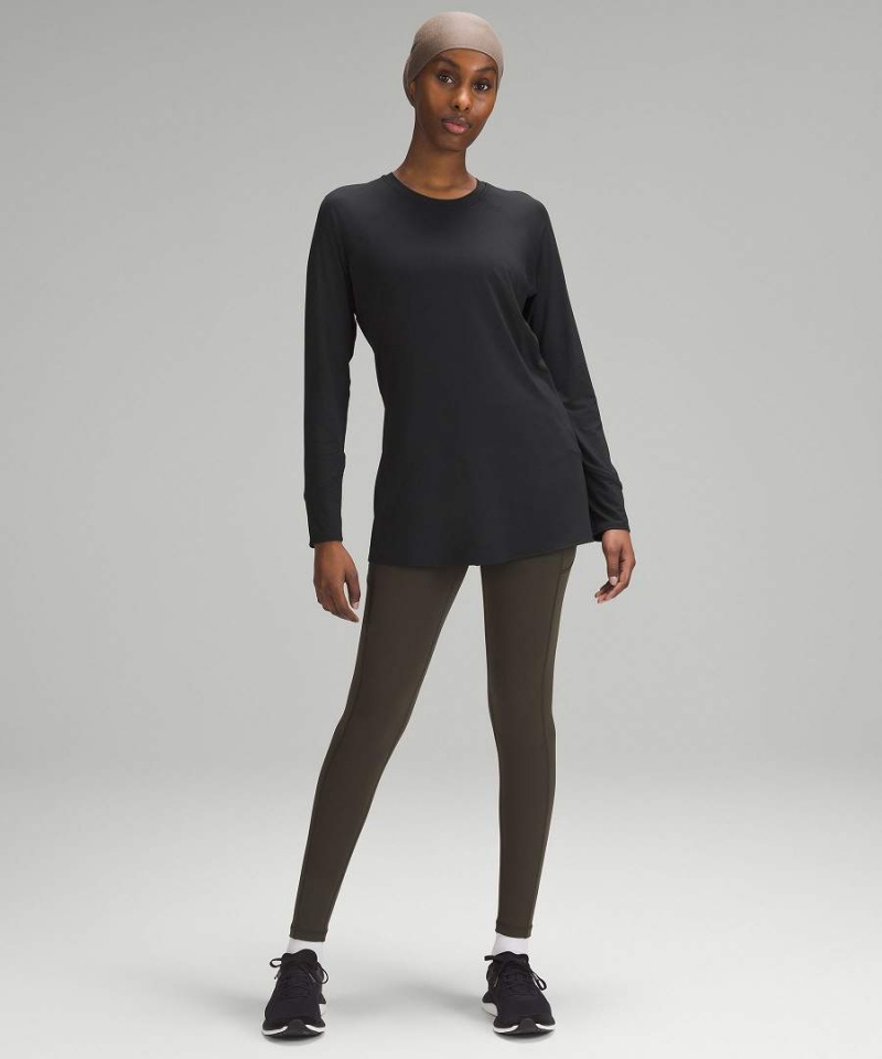 Lululemon Abrasion-Resistant High-Coverage Långärmad Tröja Dam Svarta Sverige | SZRWHP389