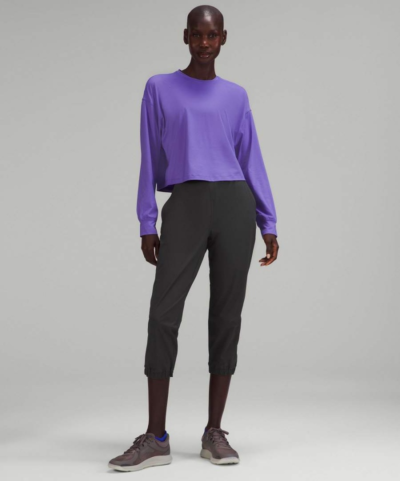 Lululemon Adapted State High-Rise Cropped Joggingbyxor Dam Marinblå Sverige | DAHKEY142