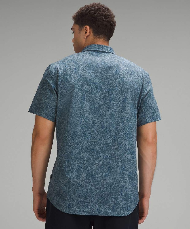 Lululemon Airing Easy Korta-Sleeve Skjorta Herr Blå Olika Färger Sverige | QTJZYE530
