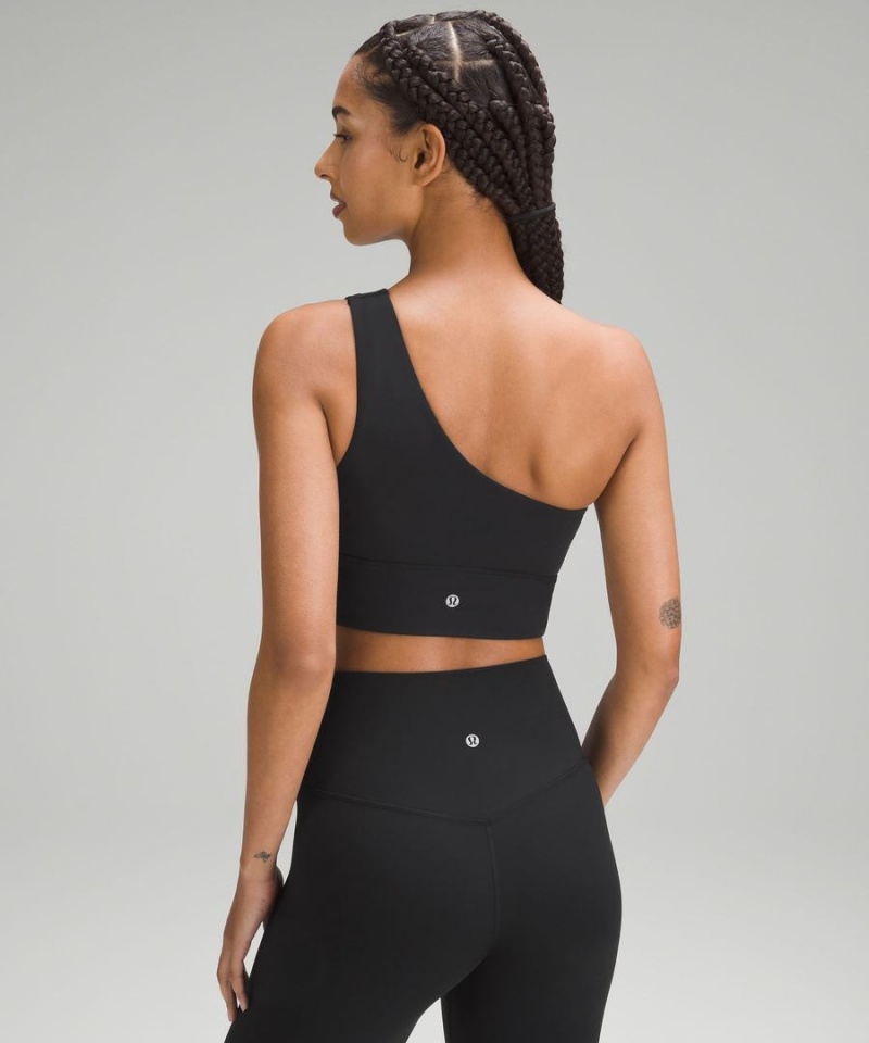 Lululemon Align™ Asymmetrical Bra Light Support, C/D Cup Sport BH Dam Svarta Sverige | XHMQSW175