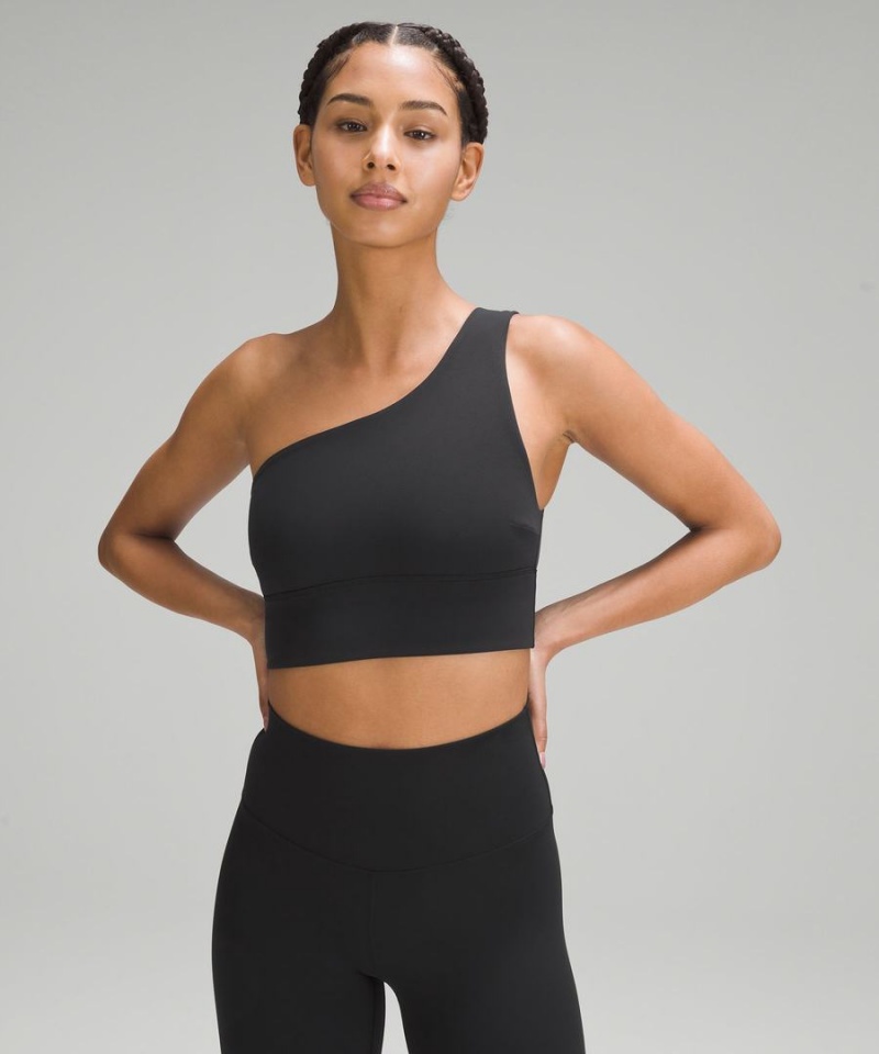Lululemon Align™ Asymmetrical Bra Light Support, C/D Cup Sport BH Dam Svarta Sverige | XHMQSW175