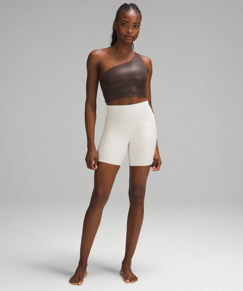 Lululemon Align™ Asymmetrical Räfflad Bra Light Support C/D Cup Shine Sport BH Dam Choklad Sverige | YJOTGA850