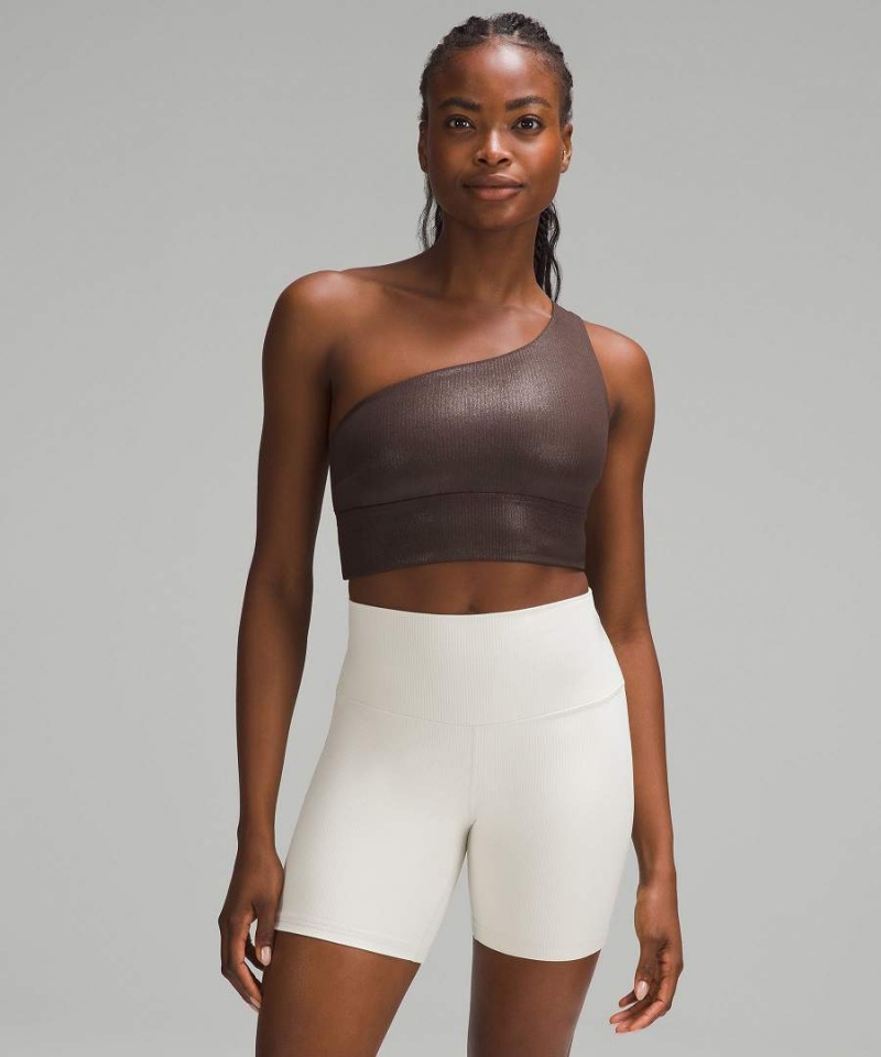 Lululemon Align™ Asymmetrical Räfflad Bra Light Support C/D Cup Shine Sport BH Dam Choklad Sverige | YJOTGA850