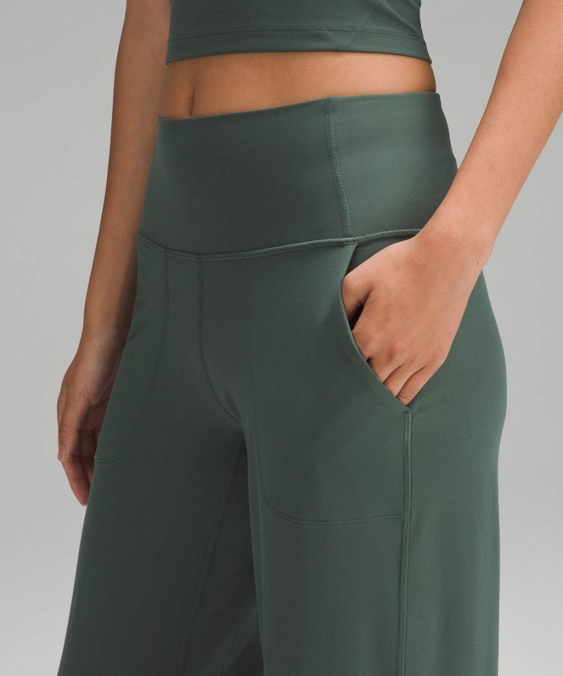 Lululemon Align™ High-Rise Breda-Leg Korta Tights Dam Mörkgröna Sverige | GPRHWT738