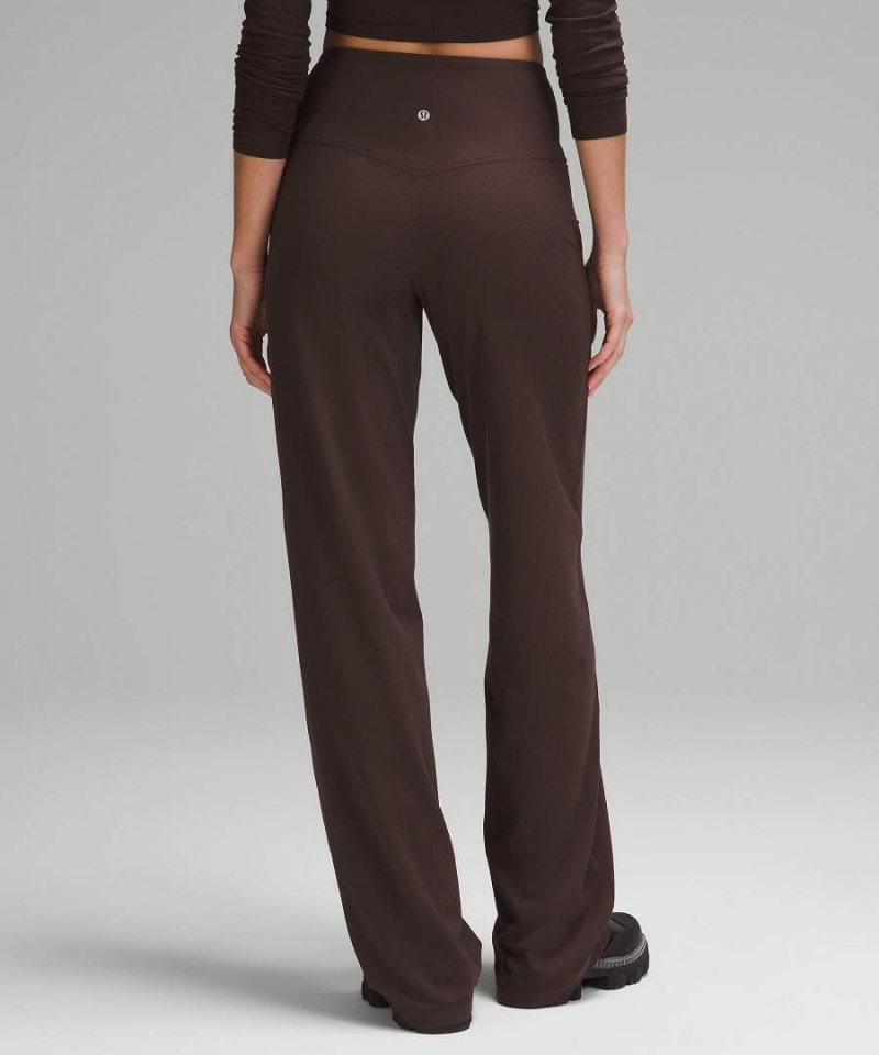 Lululemon Align™ High-Rise Räfflad Breda-Leg Höga Tights Dam Choklad Sverige | PTAVBH790