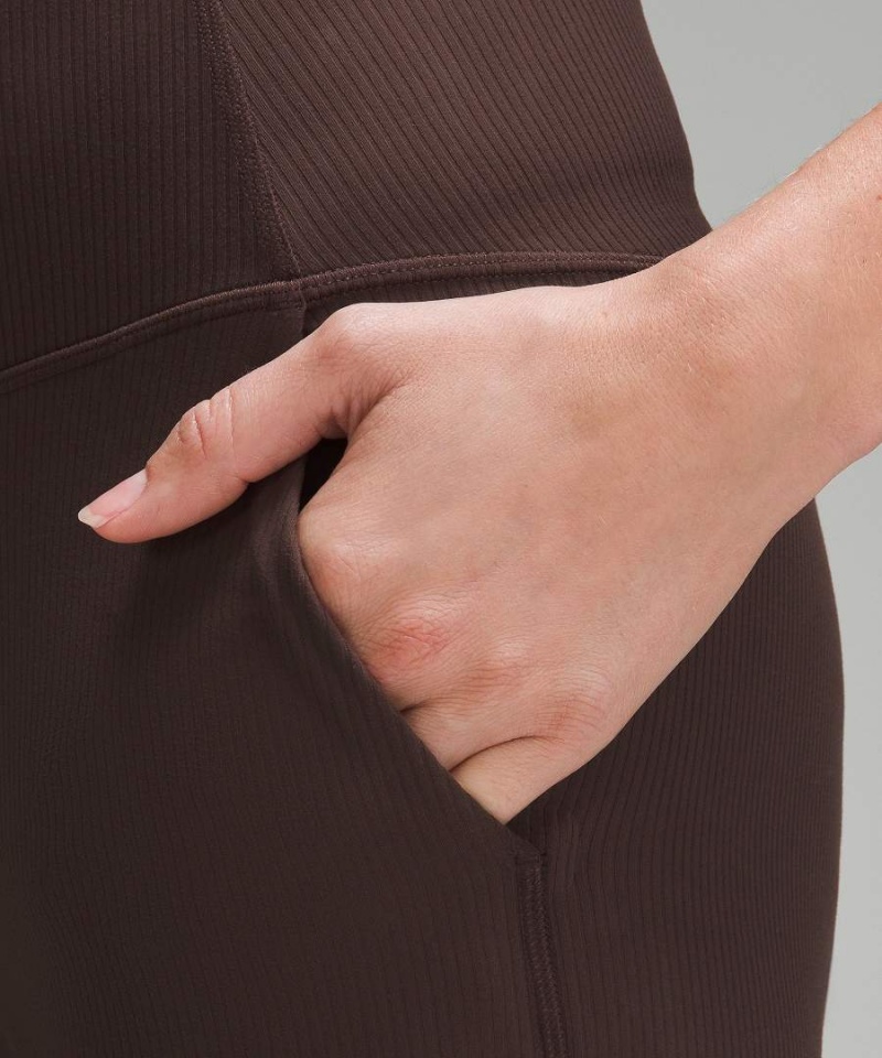 Lululemon Align™ High-Rise Räfflad Breda-Leg Höga Tights Dam Choklad Sverige | PTAVBH790