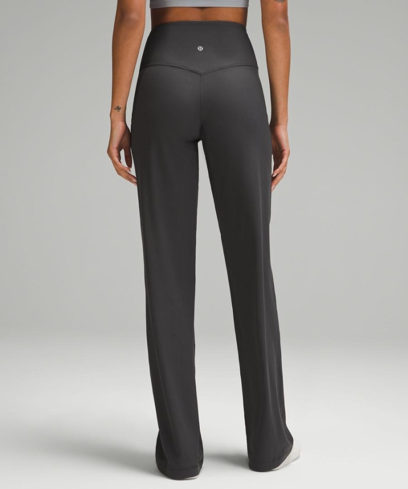 Lululemon Align™ High-Rise Räfflad Breda-Leg Höga Tights Dam Mörkgrå Sverige | GWHZTR340
