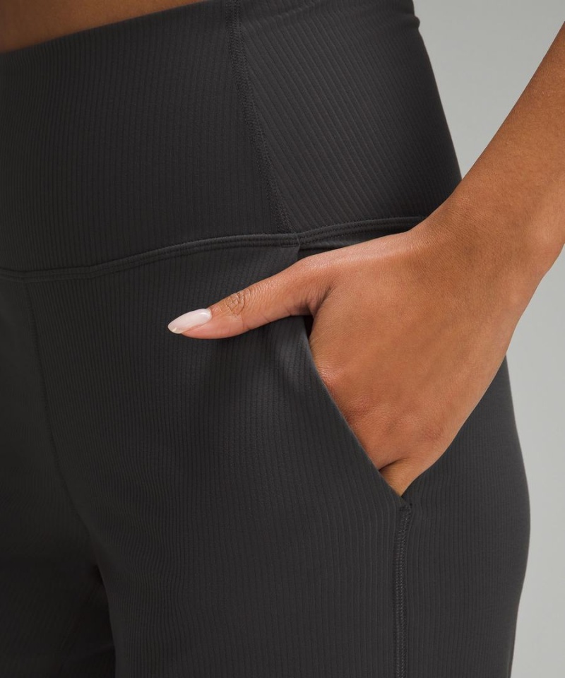 Lululemon Align™ High-Rise Räfflad Breda-Leg Höga Tights Dam Mörkgrå Sverige | GWHZTR340