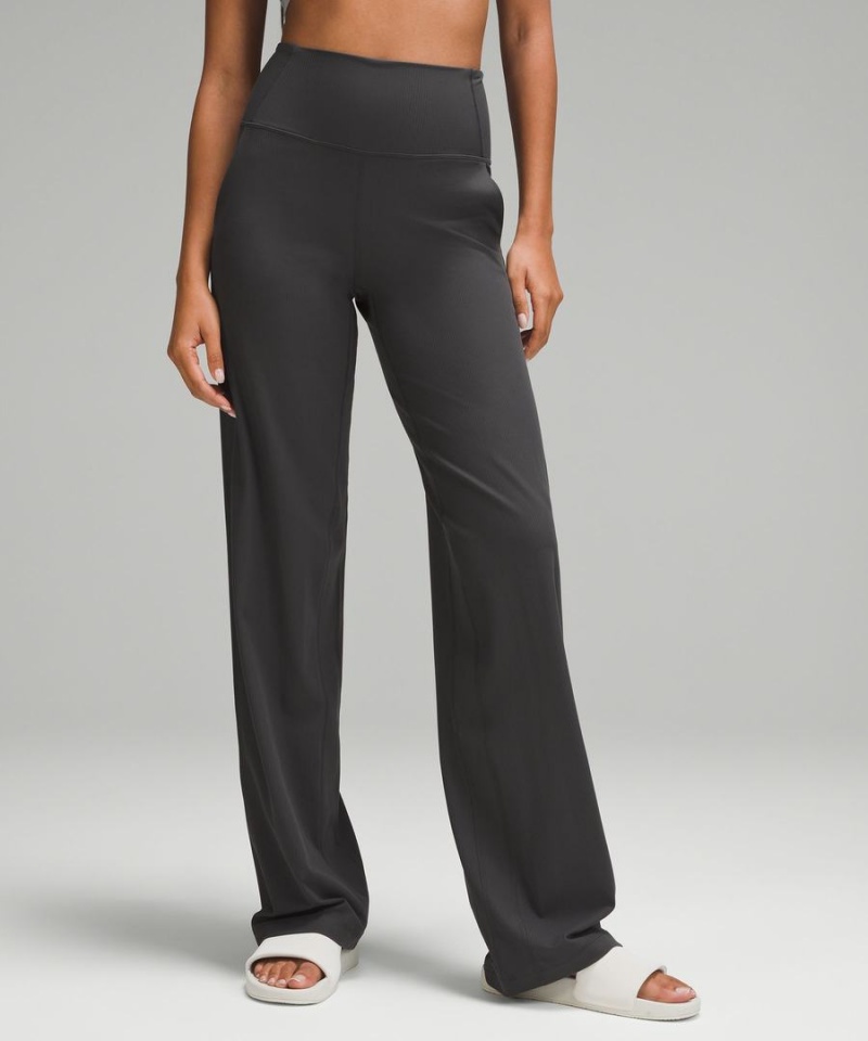 Lululemon Align™ High-Rise Räfflad Breda-Leg Höga Tights Dam Mörkgrå Sverige | GWHZTR340