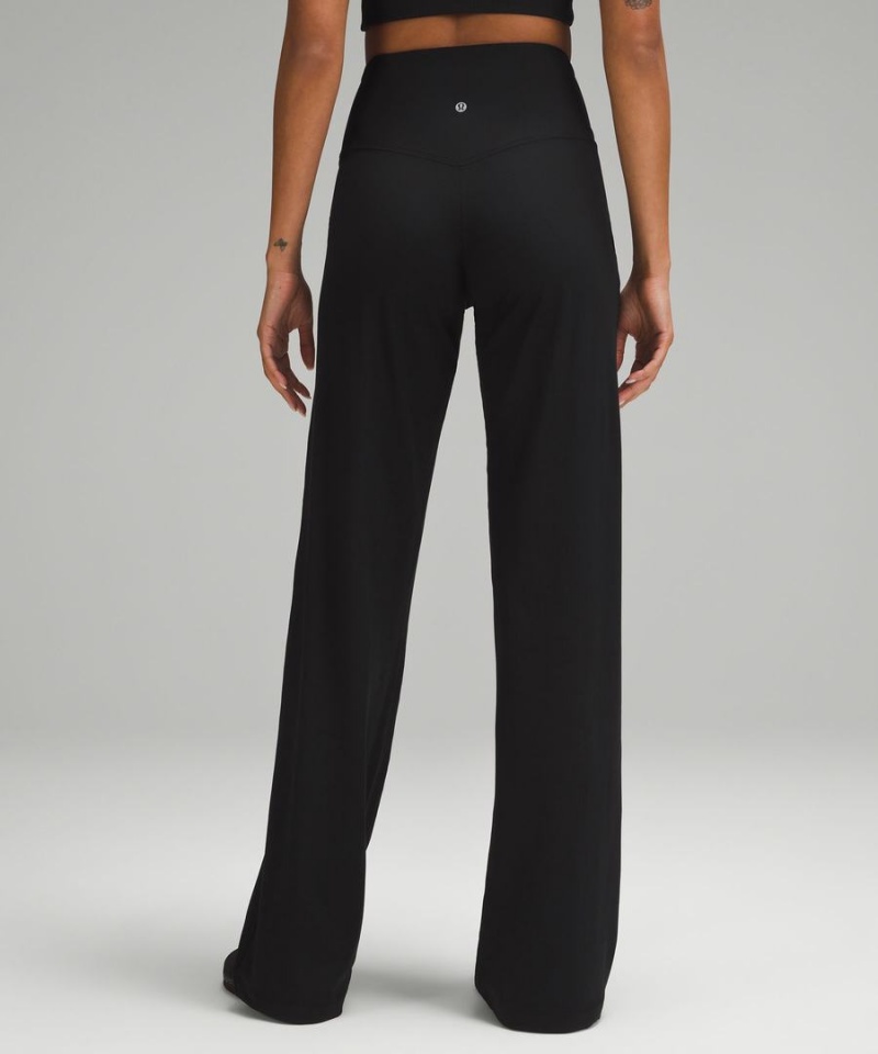 Lululemon Align™ High-Rise Räfflad Breda-Leg Höga Tights Dam Svarta Sverige | KOPMLX362