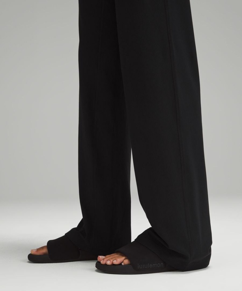 Lululemon Align™ High-Rise Räfflad Breda-Leg Höga Tights Dam Svarta Sverige | KOPMLX362