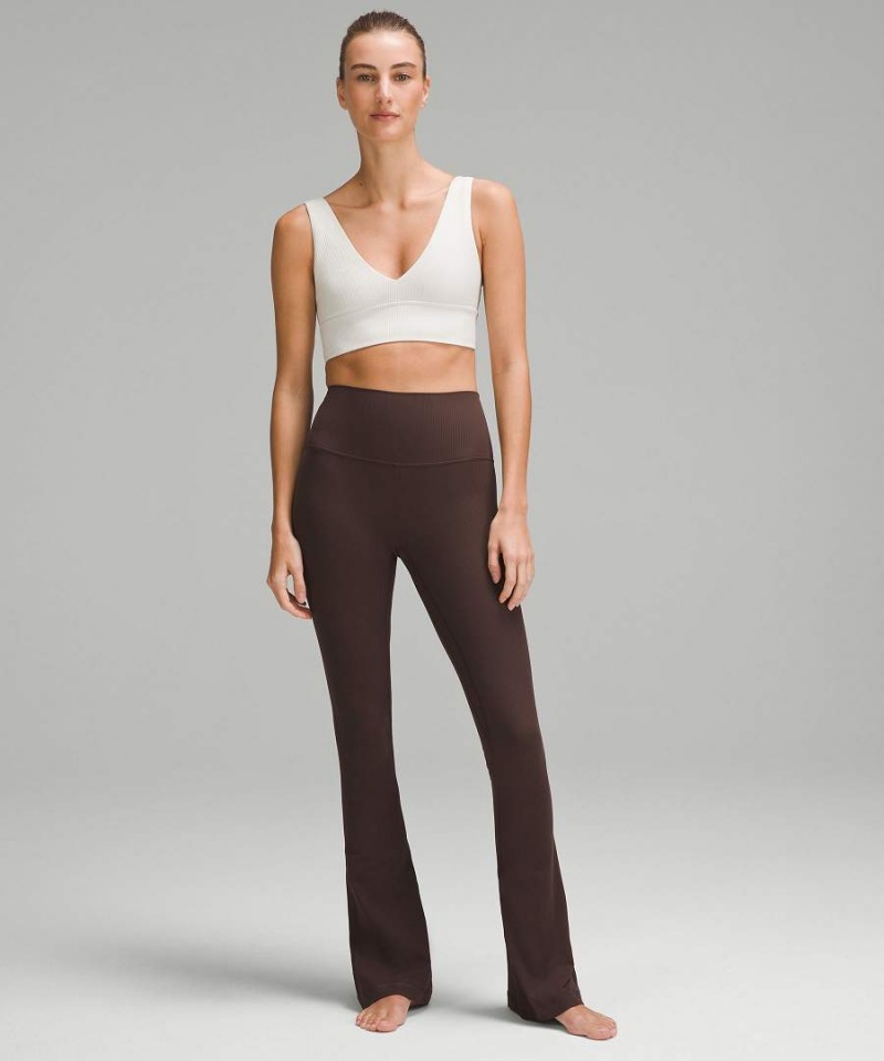 Lululemon Align™ High-Rise Räfflad Mini-Flared Extra Korta Tights Dam Choklad Sverige | KLMEZJ354