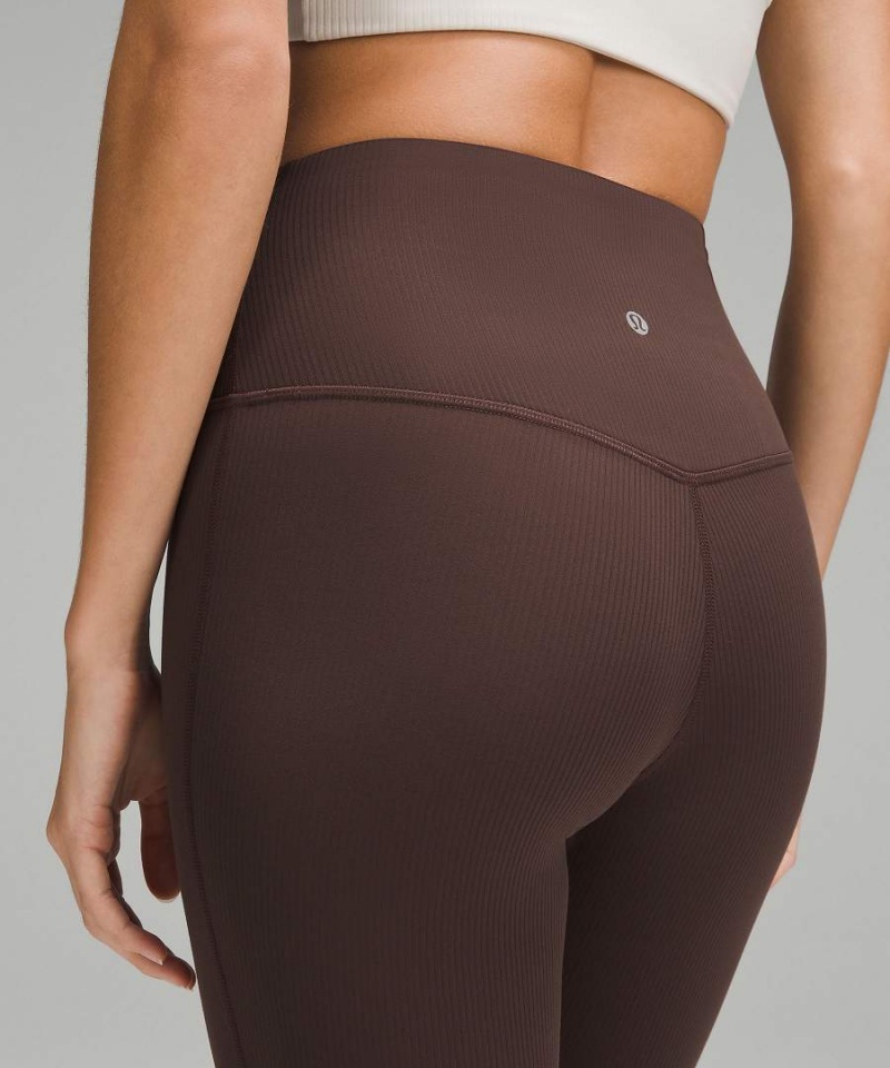 Lululemon Align™ High-Rise Räfflad Mini-Flared Extra Korta Tights Dam Choklad Sverige | KLMEZJ354