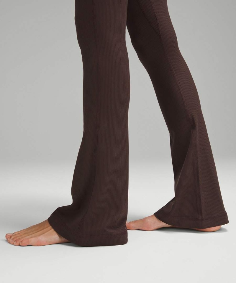 Lululemon Align™ High-Rise Räfflad Mini-Flared Extra Korta Tights Dam Choklad Sverige | KLMEZJ354
