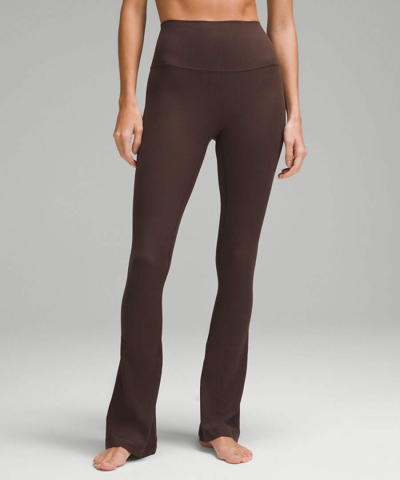 Lululemon Align™ High-Rise Räfflad Mini-Flared Extra Korta Tights Dam Choklad Sverige | KLMEZJ354