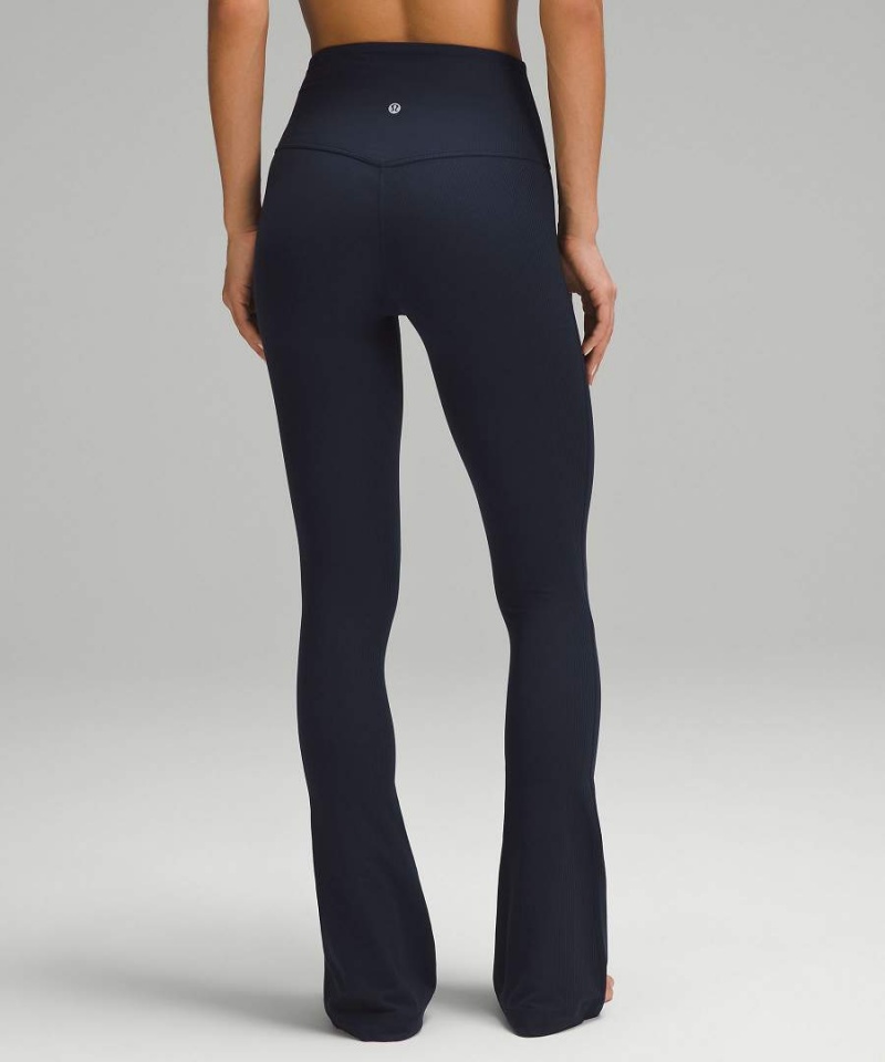 Lululemon Align™ High-Rise Räfflad Mini-Flared Regular Tights Dam Marinblå Sverige | KECNWY739