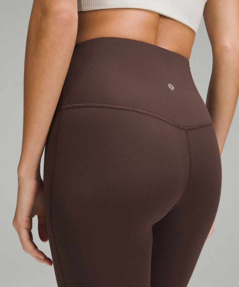 Lululemon Align™ High-Rise Räfflad Mini-Flared Regular Tights Dam Choklad Sverige | IDNGVE642
