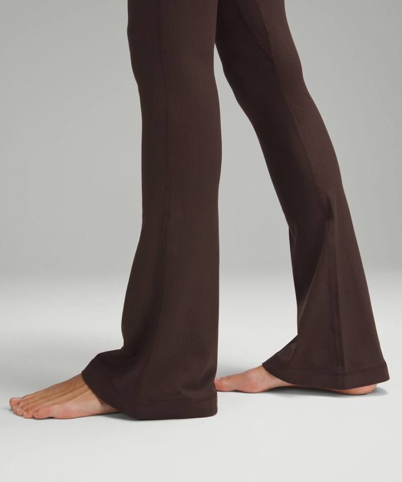Lululemon Align™ High-Rise Räfflad Mini-Flared Regular Tights Dam Choklad Sverige | IDNGVE642