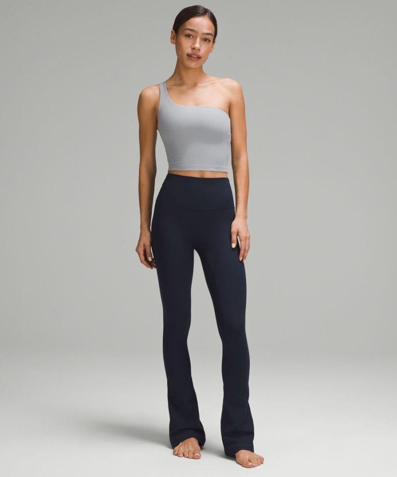 Lululemon Align™ High-Rise Räfflad Mini-Flared Extra Korta Tights Dam Marinblå Sverige | RIGYLV853