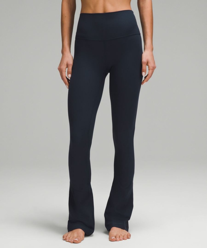 Lululemon Align™ High-Rise Räfflad Mini-Flared Extra Korta Tights Dam Marinblå Sverige | RIGYLV853