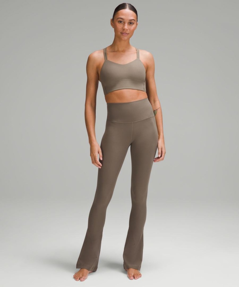 Lululemon Align™ High-Rise Räfflad Mini-Flared Extra Korta Tights Dam Grå Sverige | TRDUAM058