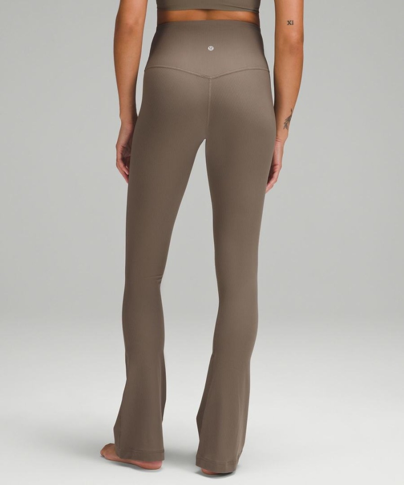 Lululemon Align™ High-Rise Räfflad Mini-Flared Extra Korta Tights Dam Grå Sverige | TRDUAM058
